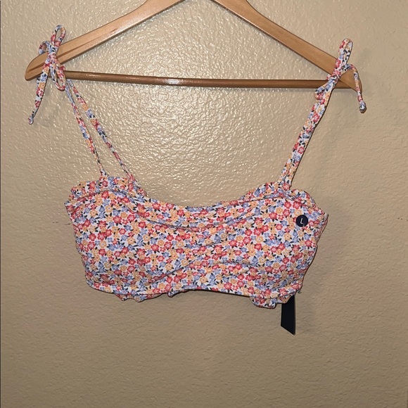 Floral Crop Top with Tie Straps - Picture 1 of 2